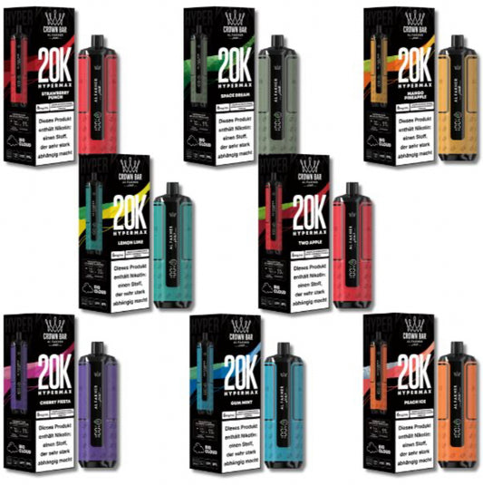 Al Fakher Crown Bar Hypermax 20k – Alle Sorten